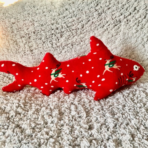 Reindeer Shark pillow Squishie micro fleece red Rudolph Christmas theme - Picture 4 of 11
